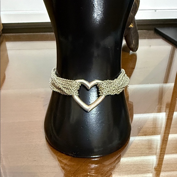 Tiffany & Co. Silver Multi Strand Heart Bracelet 31.5g